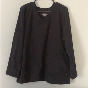Fleece Long Sleeve V Neck Shirt